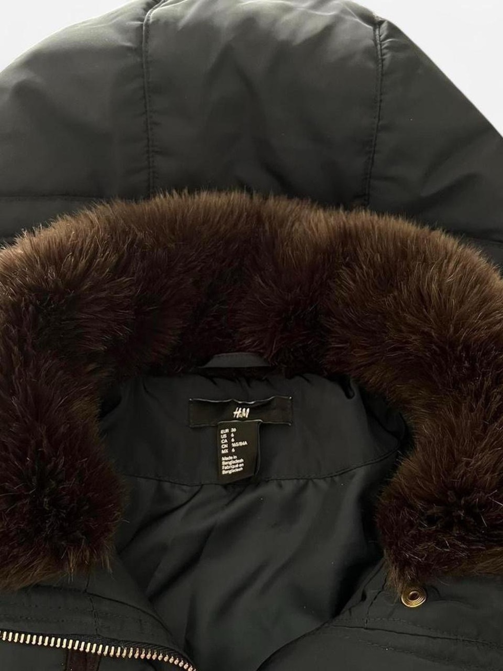 Womans Fur Hood Trim Navy Blue Puffer Jacket